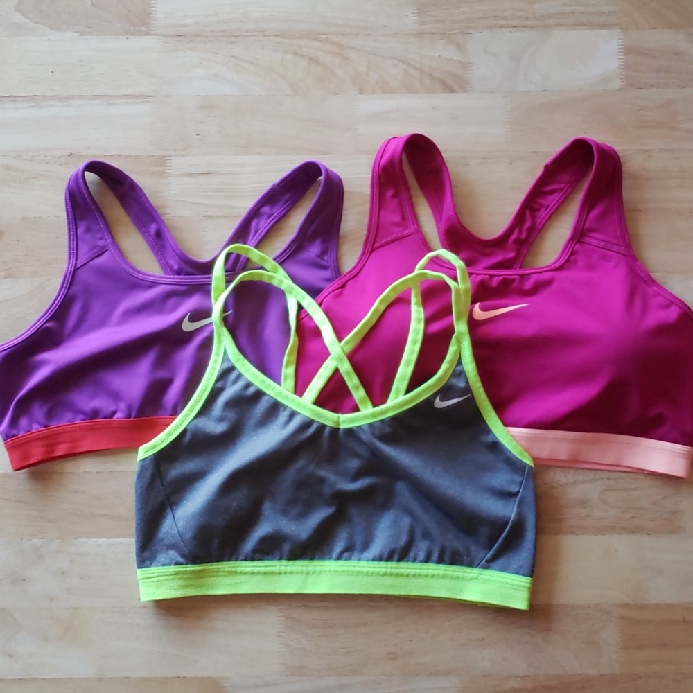 Lot of 3 Nike drifit racerback sports bras